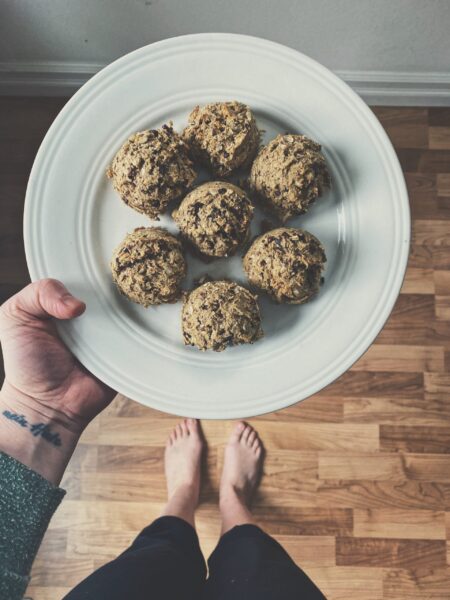 lactation balls on white plate