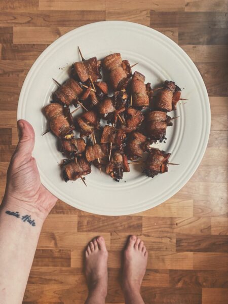 Plate of bacon wrapped dates