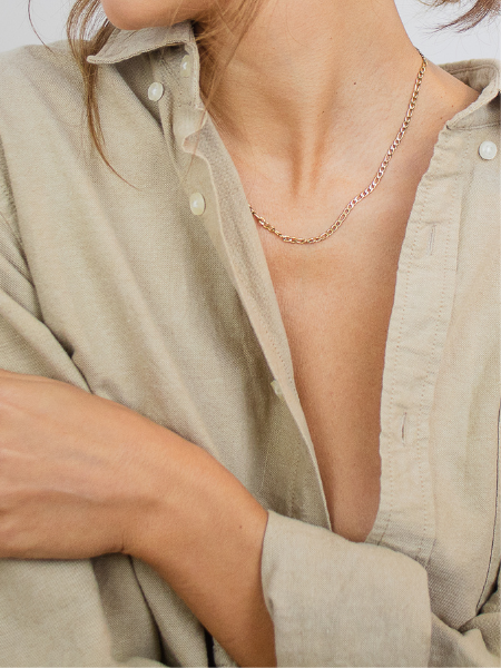 woman’s chest with low cut shirt