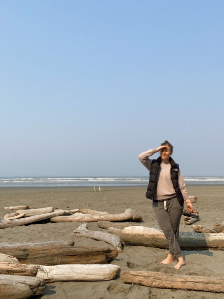 Amanda Davis standing on beach, life lessons